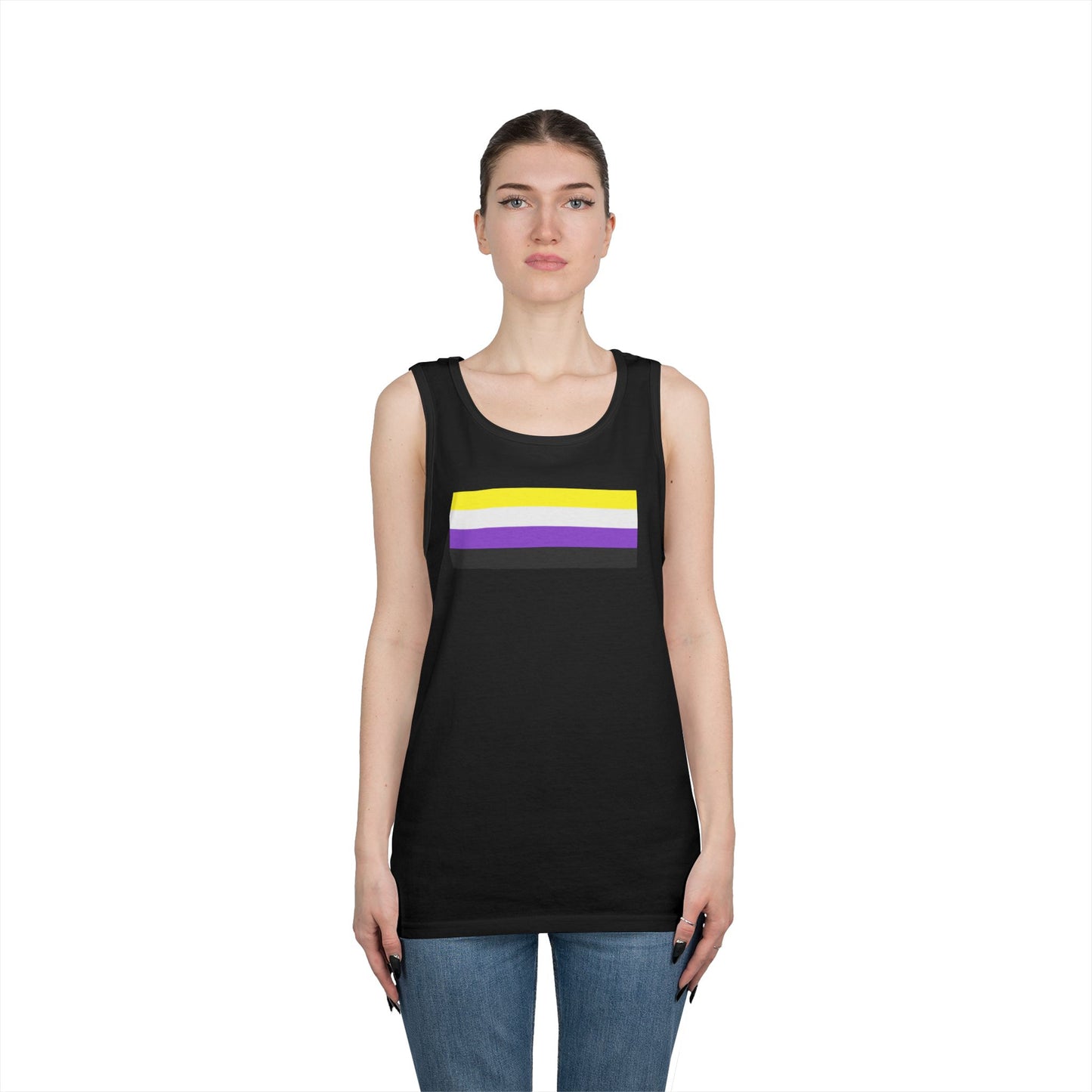 Nonbinary Pride Flag Unisex Heavy Cotton Tank Top