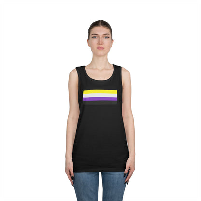 Nonbinary Pride Flag Unisex Heavy Cotton Tank Top
