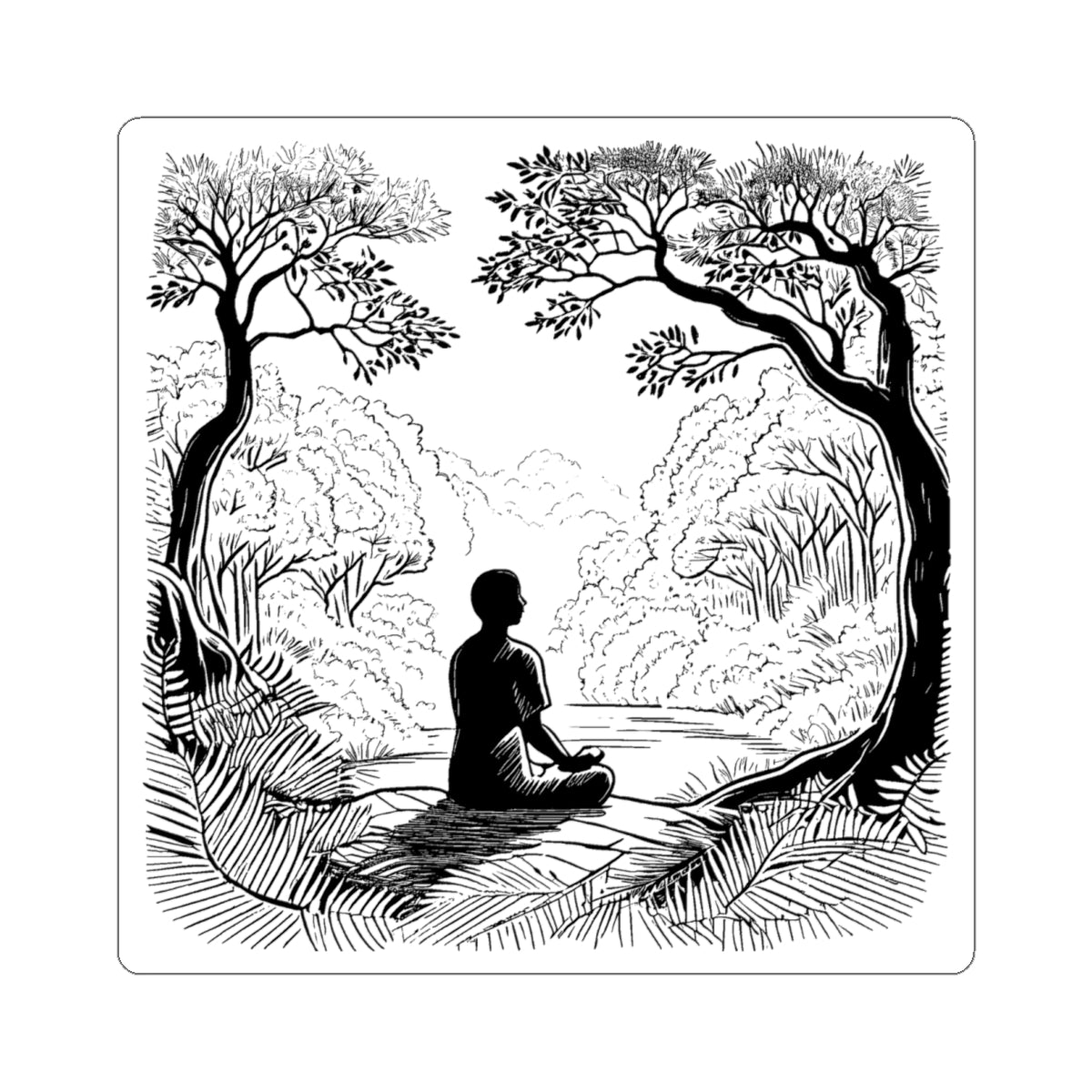 Forest Meditation Kiss-Cut Stickers