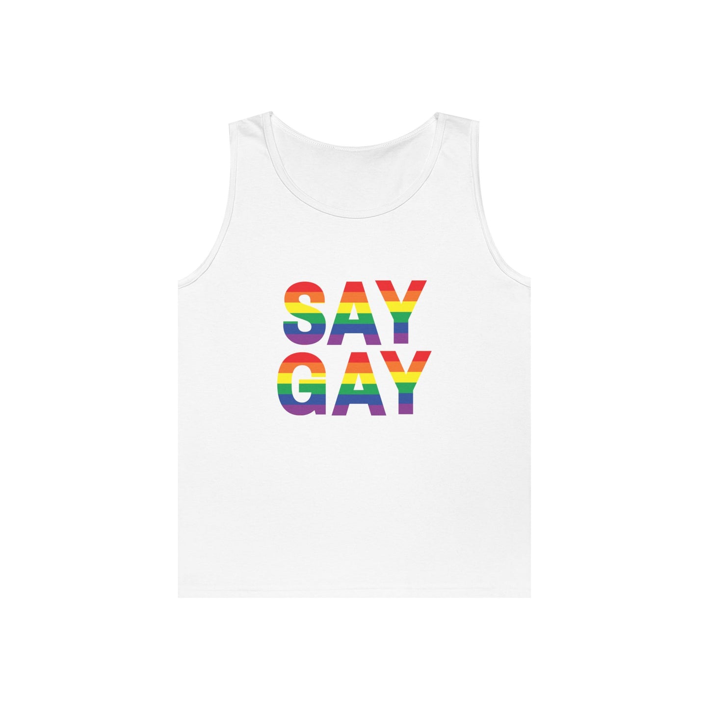 Say Gay Unisex Heavy Cotton Tank Top