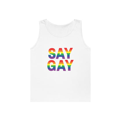 Say Gay Unisex Heavy Cotton Tank Top