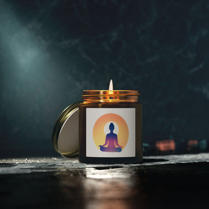 Yoga Sun Meditation Scented Candles, Coconut Apricot Wax (4oz, 9oz)