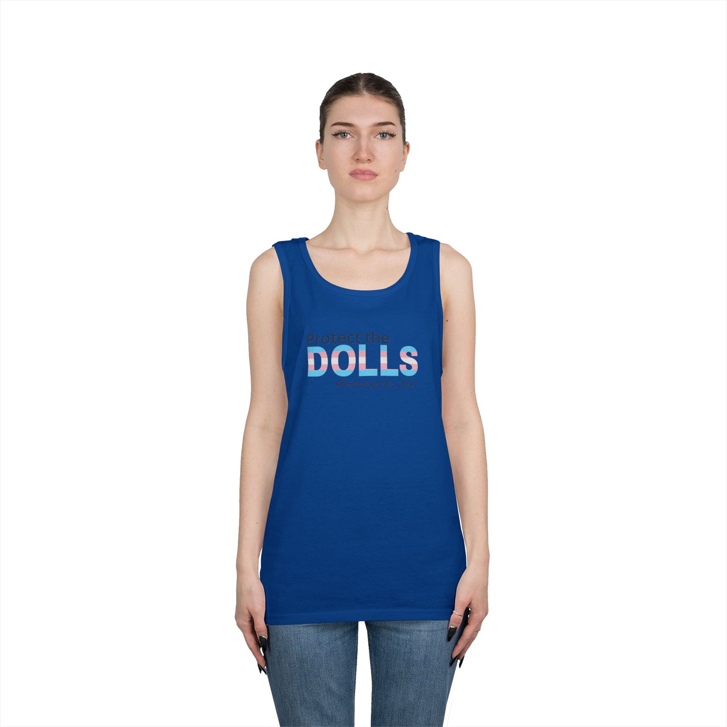 Protect the Dolls Including the Kens Unisex Heavy Cotton Tank Top