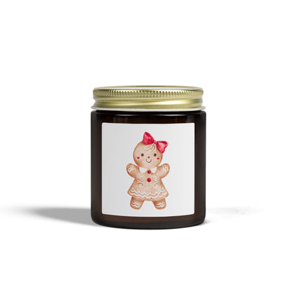 Gingerbread Girl Scented Candles, Coconut Apricot Wax (4oz, 9oz)