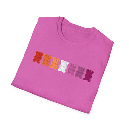 Lesbian Pride Gummy Bears Unisex Softstyle T-Shirt