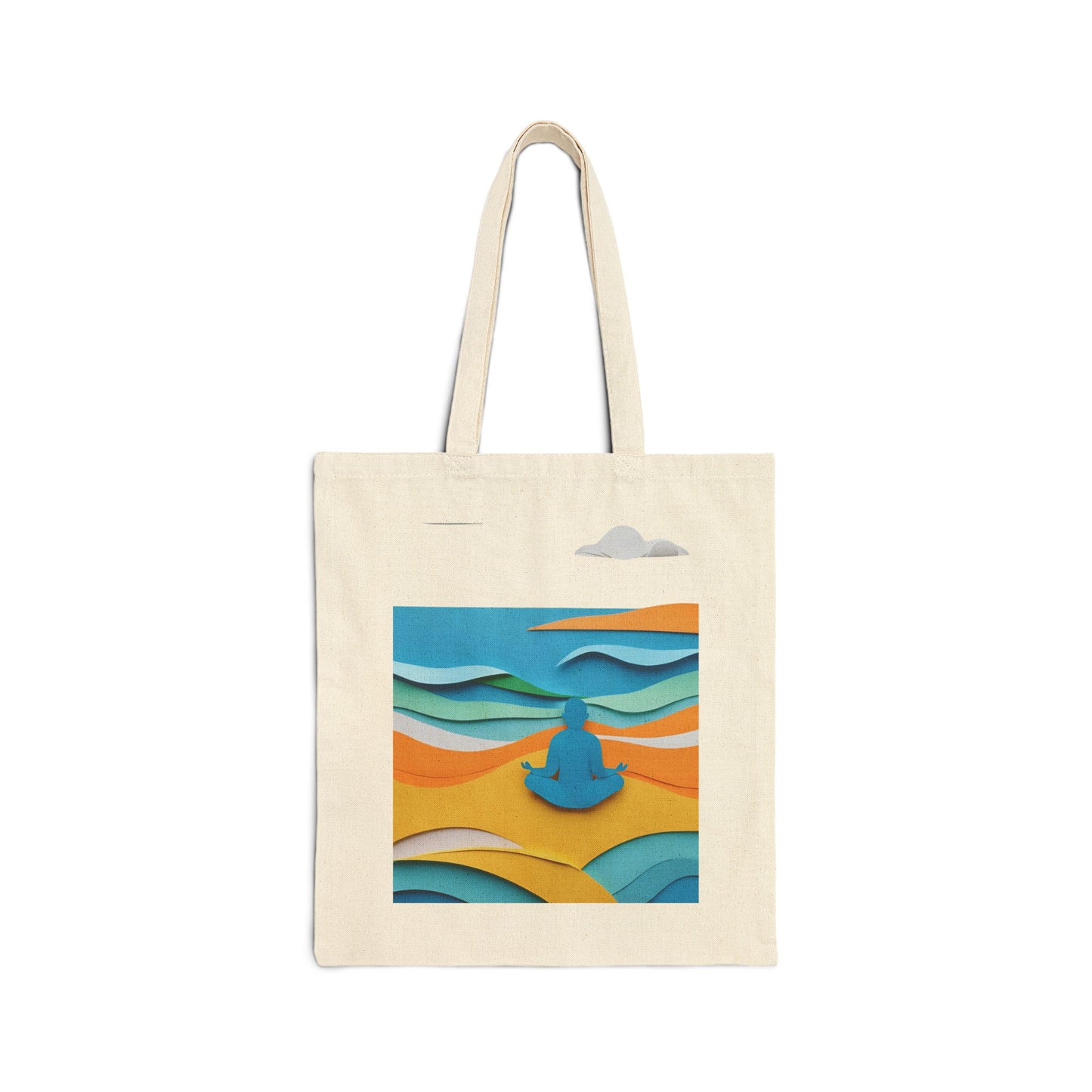 Yoga Beach Meditation Cotton Canvas Tote Bag