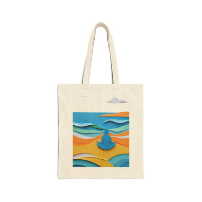 Yoga Beach Meditation Cotton Canvas Tote Bag