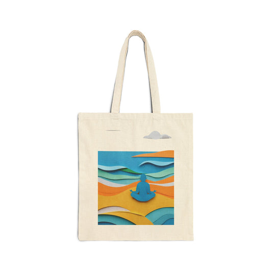 Yoga Beach Meditation Cotton Canvas Tote Bag