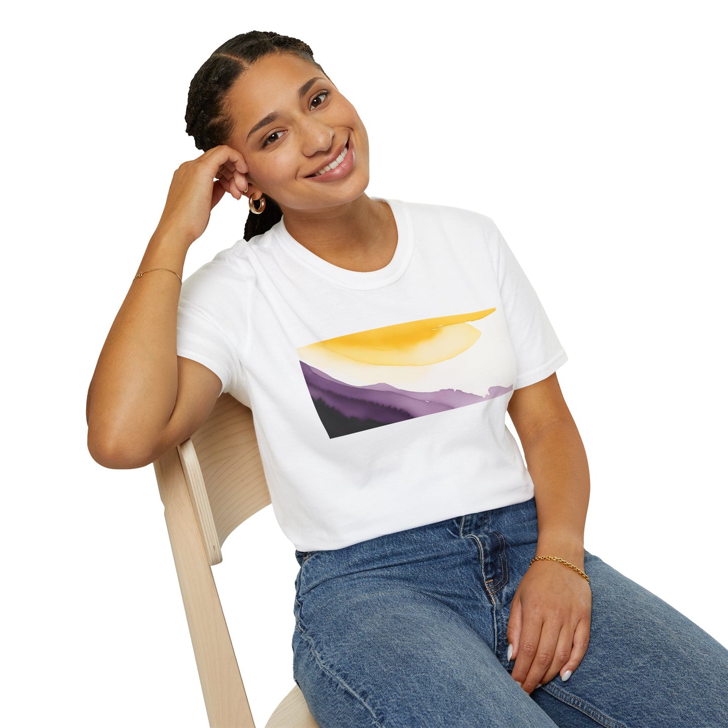 Nonbinary Pride Watercolor Unisex Softstyle T-Shirt