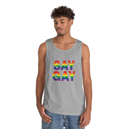 Say Gay Unisex Heavy Cotton Tank Top