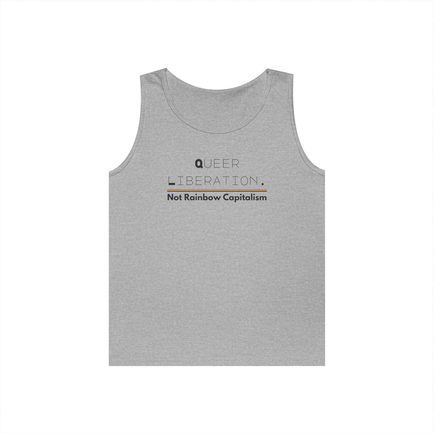 Queer Liberation Not Rainbow Capitalism Unisex Heavy Cotton Tank Top