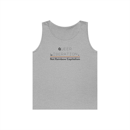Queer Liberation Not Rainbow Capitalism Unisex Heavy Cotton Tank Top