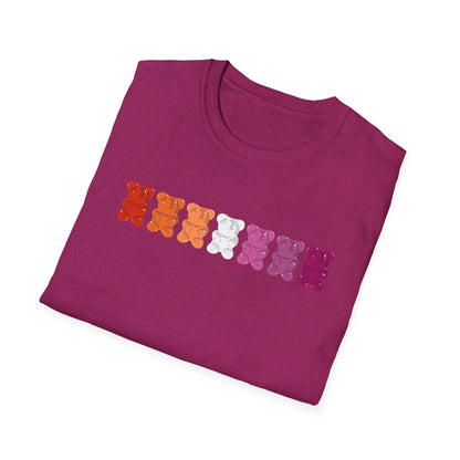Lesbian Pride Gummy Bears Unisex Softstyle T-Shirt