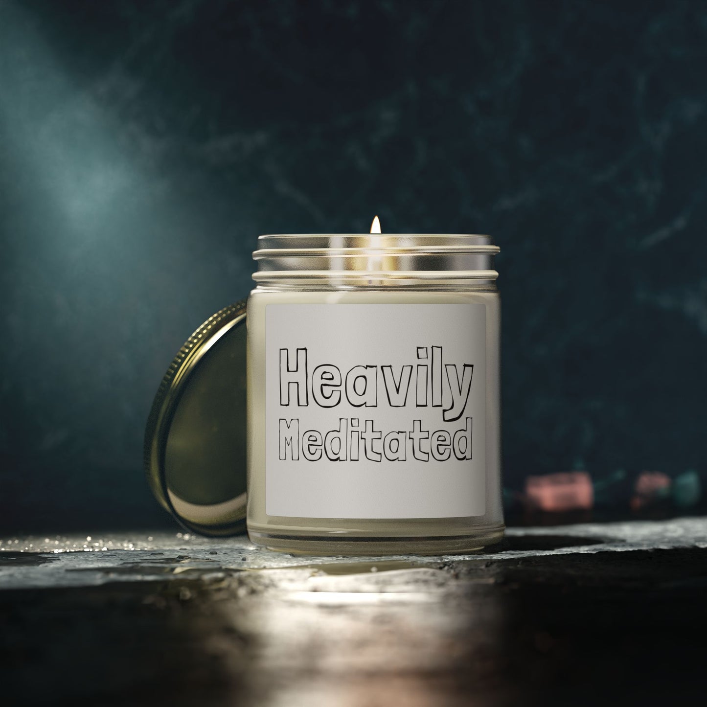 Heavily Meditated Scented Candles, Coconut Apricot Wax (4oz, 9oz)