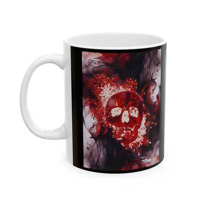 Watercolor and Skull Ceramic Mug, (11oz, 15oz)