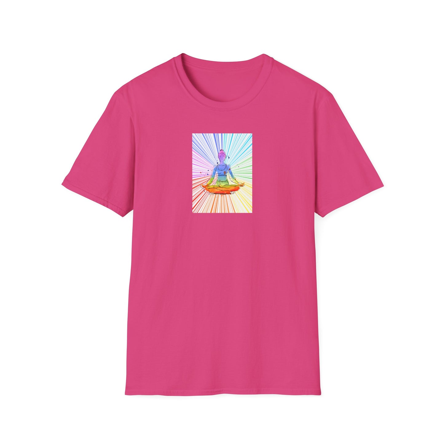 Fractal Rainbow Yoga Unisex Softstyle T-Shirt