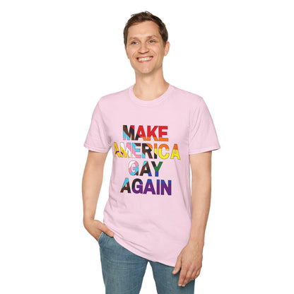 MAGA Make America Gay Again Pride Unisex Softstyle T-Shirt
