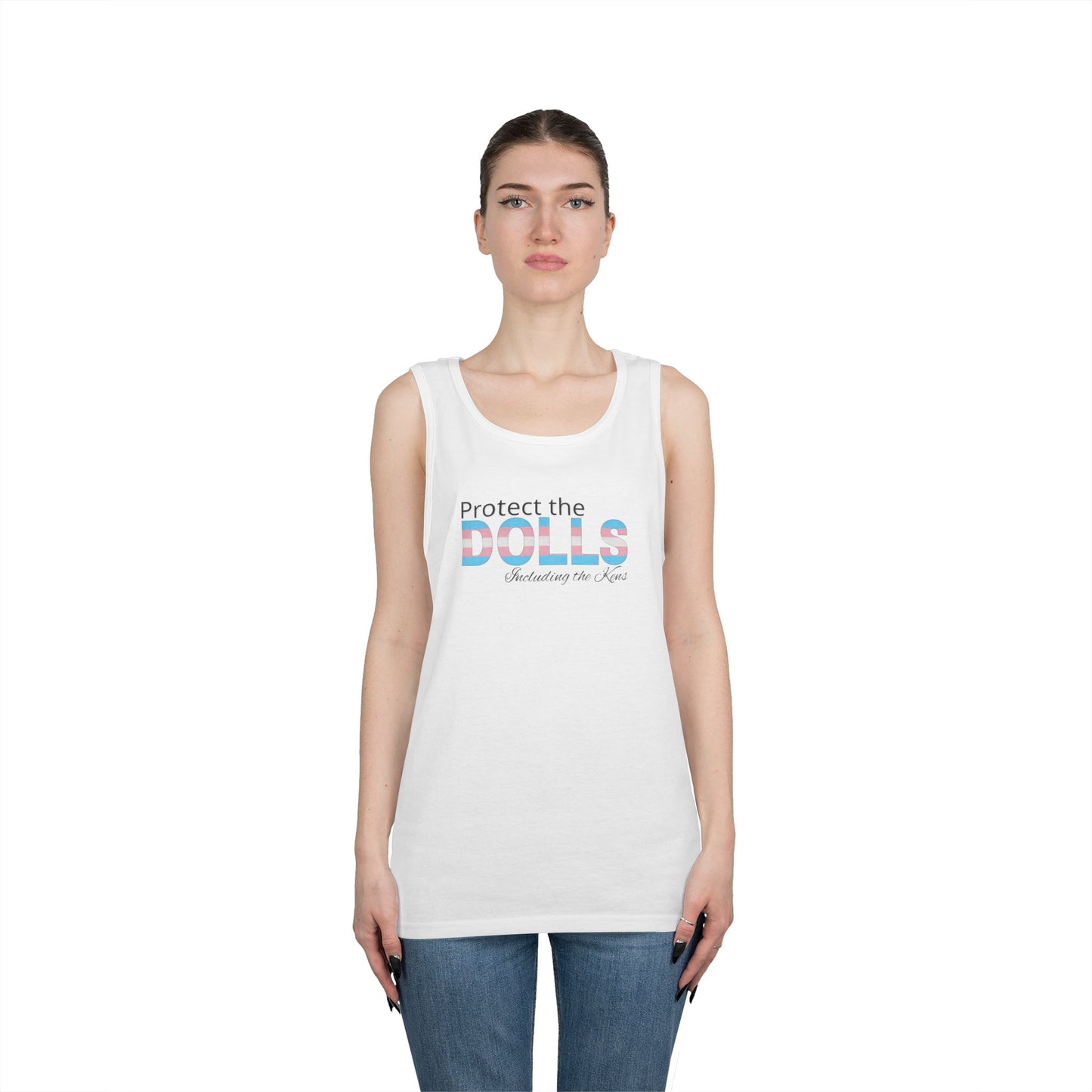 Protect the Dolls Including the Kens Unisex Heavy Cotton Tank Top