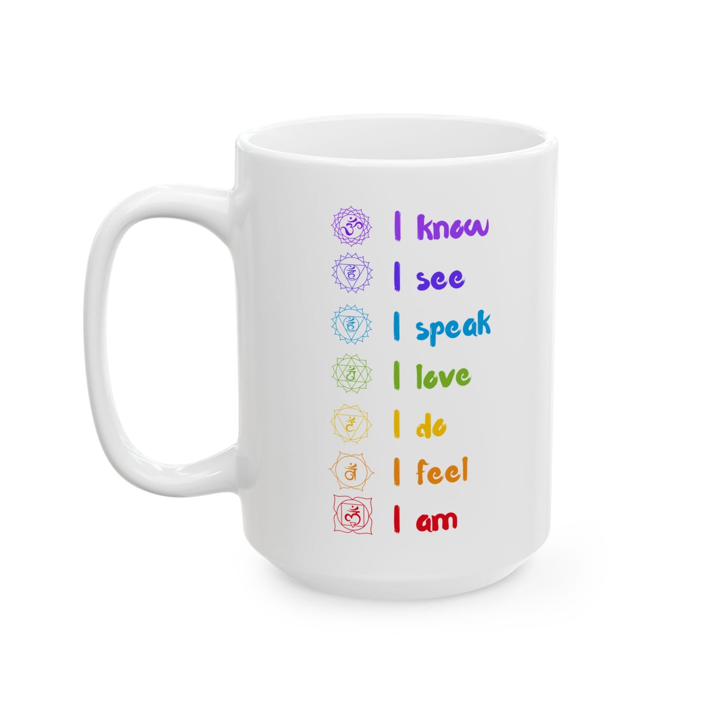Yoga Chakras Ceramic Mug, (11oz, 15oz)