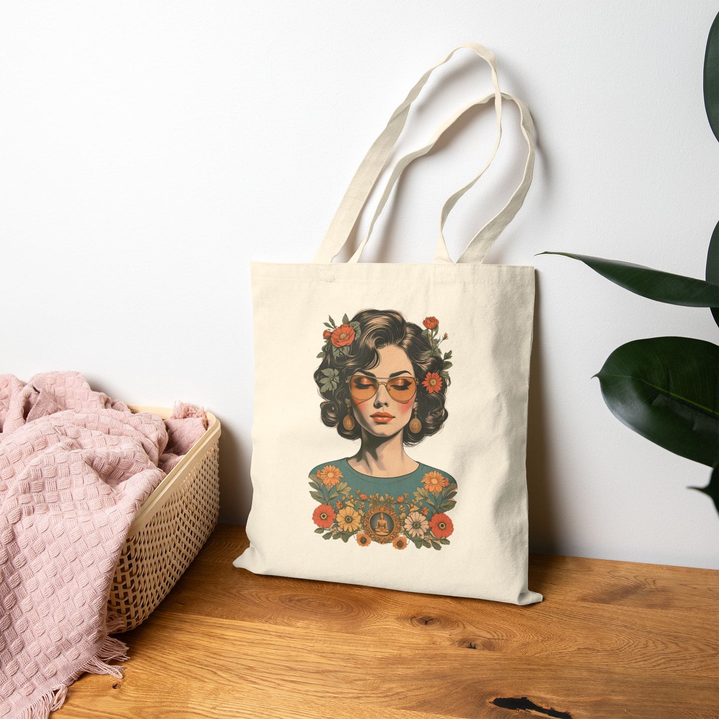 Yoga Girl Cotton Canvas Tote Bag