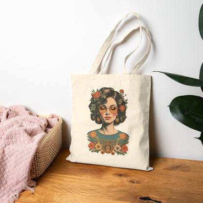 Yoga Girl Cotton Canvas Tote Bag