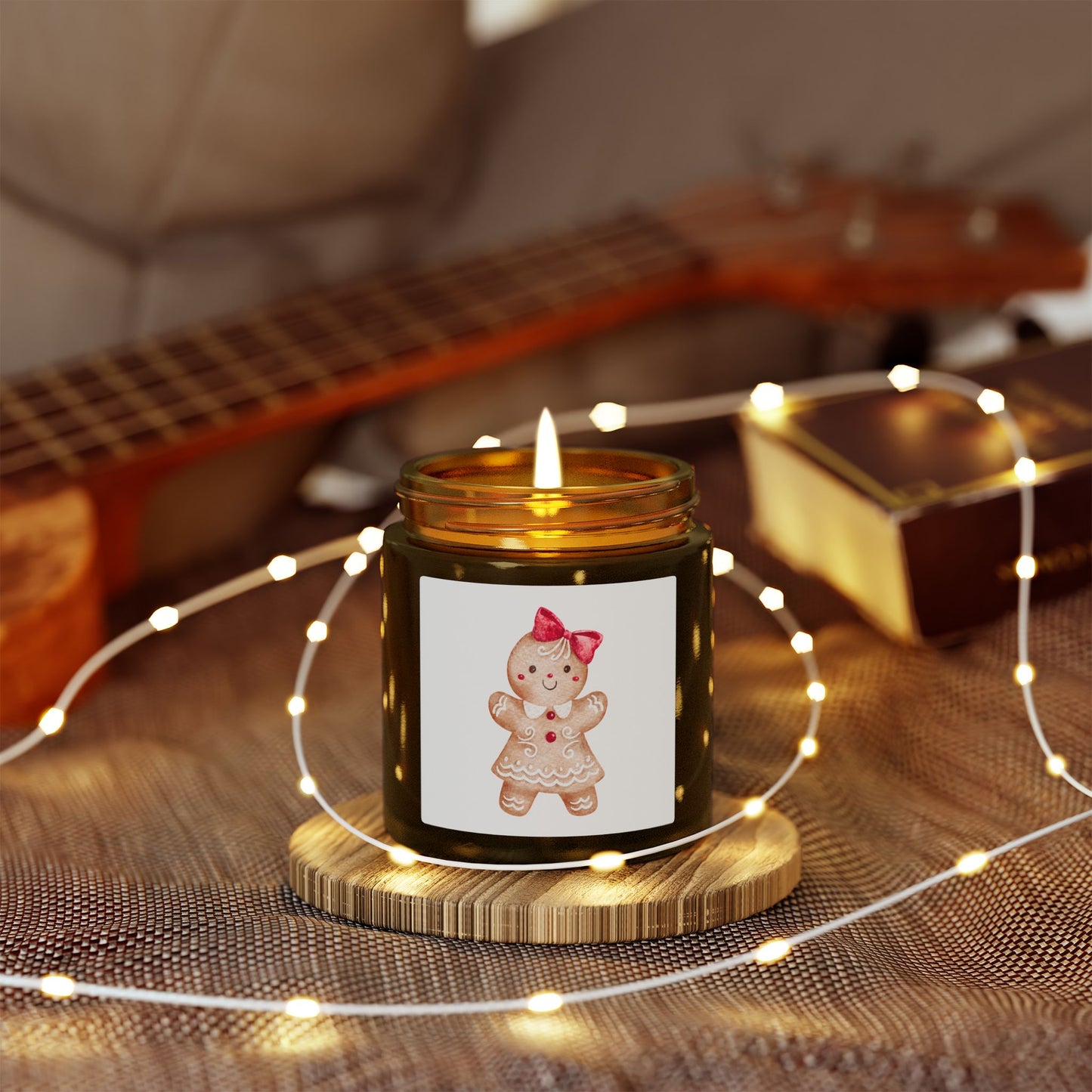 Gingerbread Girl Scented Candles, Coconut Apricot Wax (4oz, 9oz)