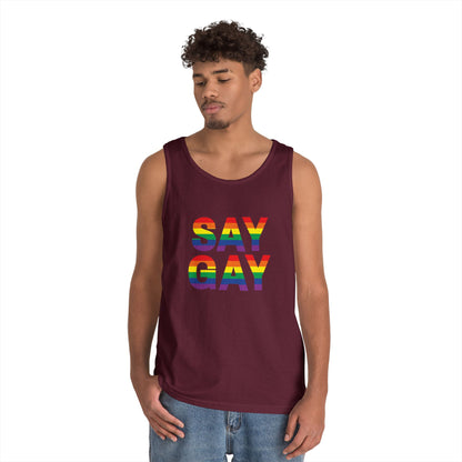 Say Gay Unisex Heavy Cotton Tank Top