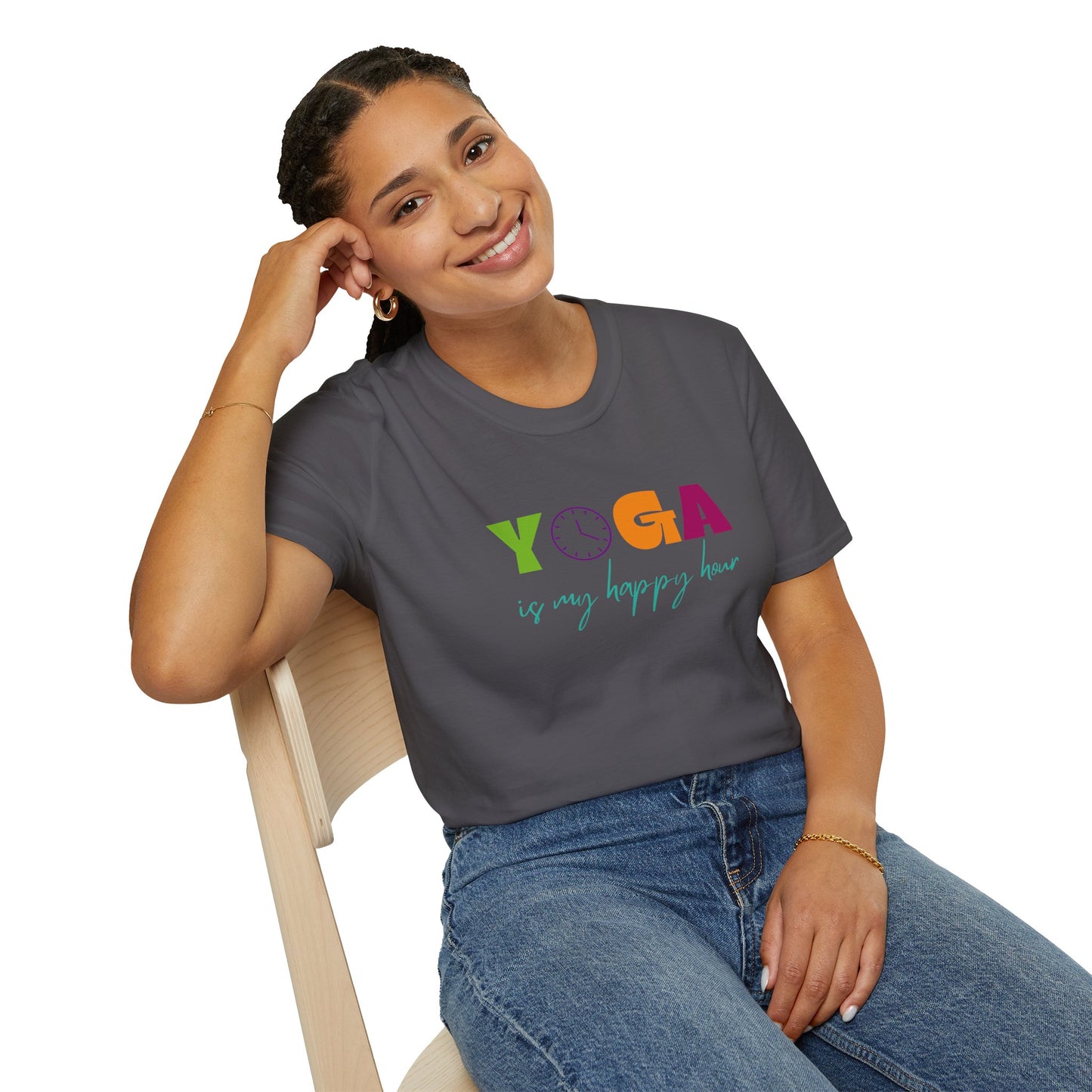 Yoga Is My Happy Hour Unisex Softstyle T-Shirt