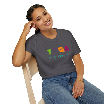 Yoga Is My Happy Hour Unisex Softstyle T-Shirt