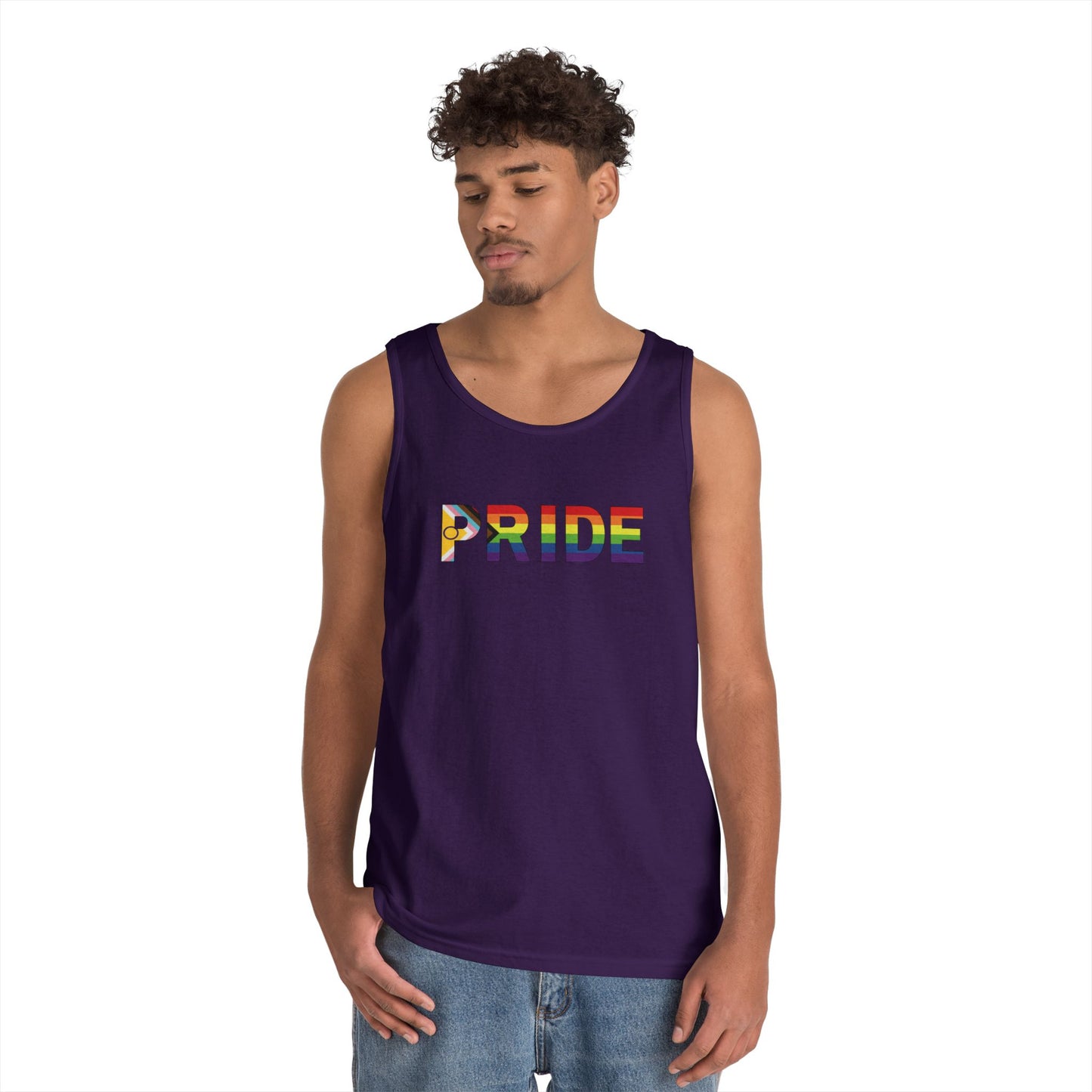 Inclusive Rainbow PRIDE Unisex Heavy Cotton Tank Top