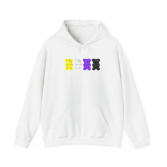 Nonbinary Pride Gummy Bears Unisex Heavy Blend™ Hooded Sweatshirt