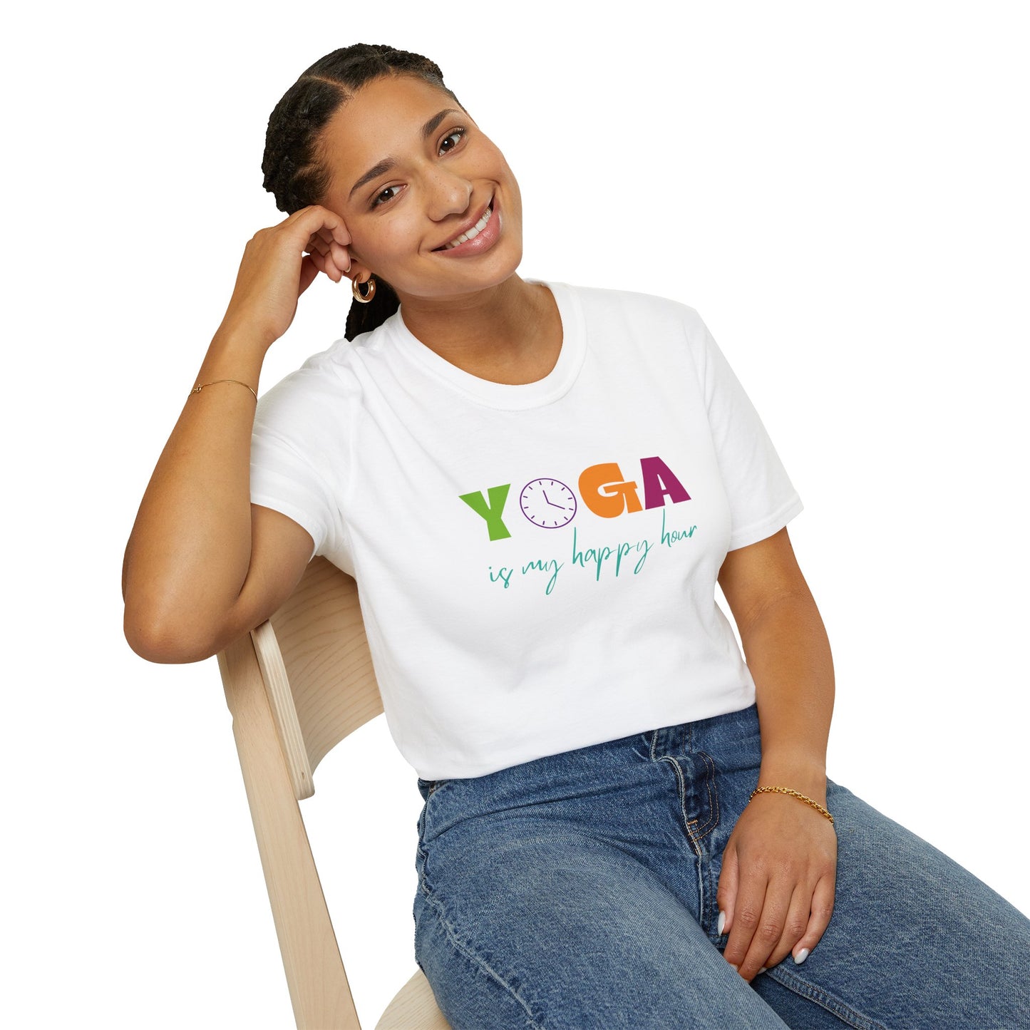 Yoga Is My Happy Hour Unisex Softstyle T-Shirt