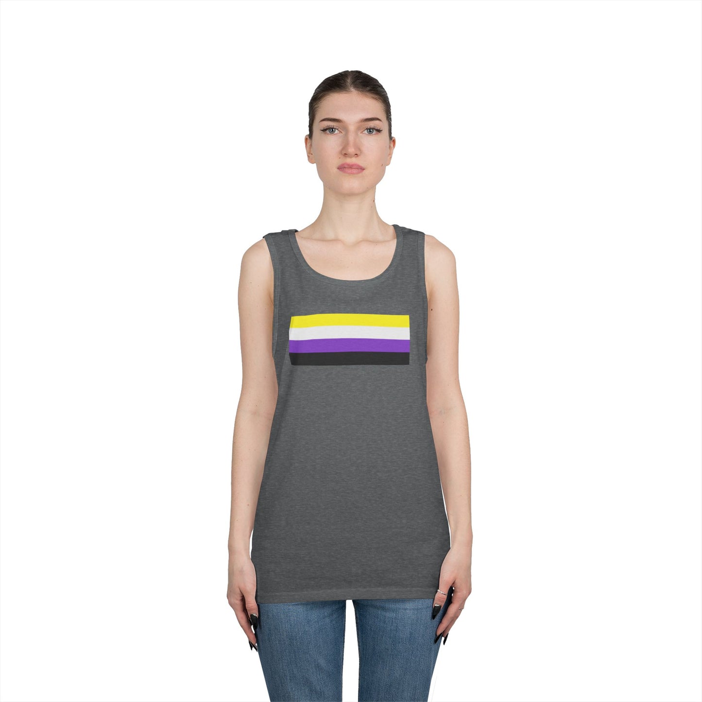 Nonbinary Pride Flag Unisex Heavy Cotton Tank Top