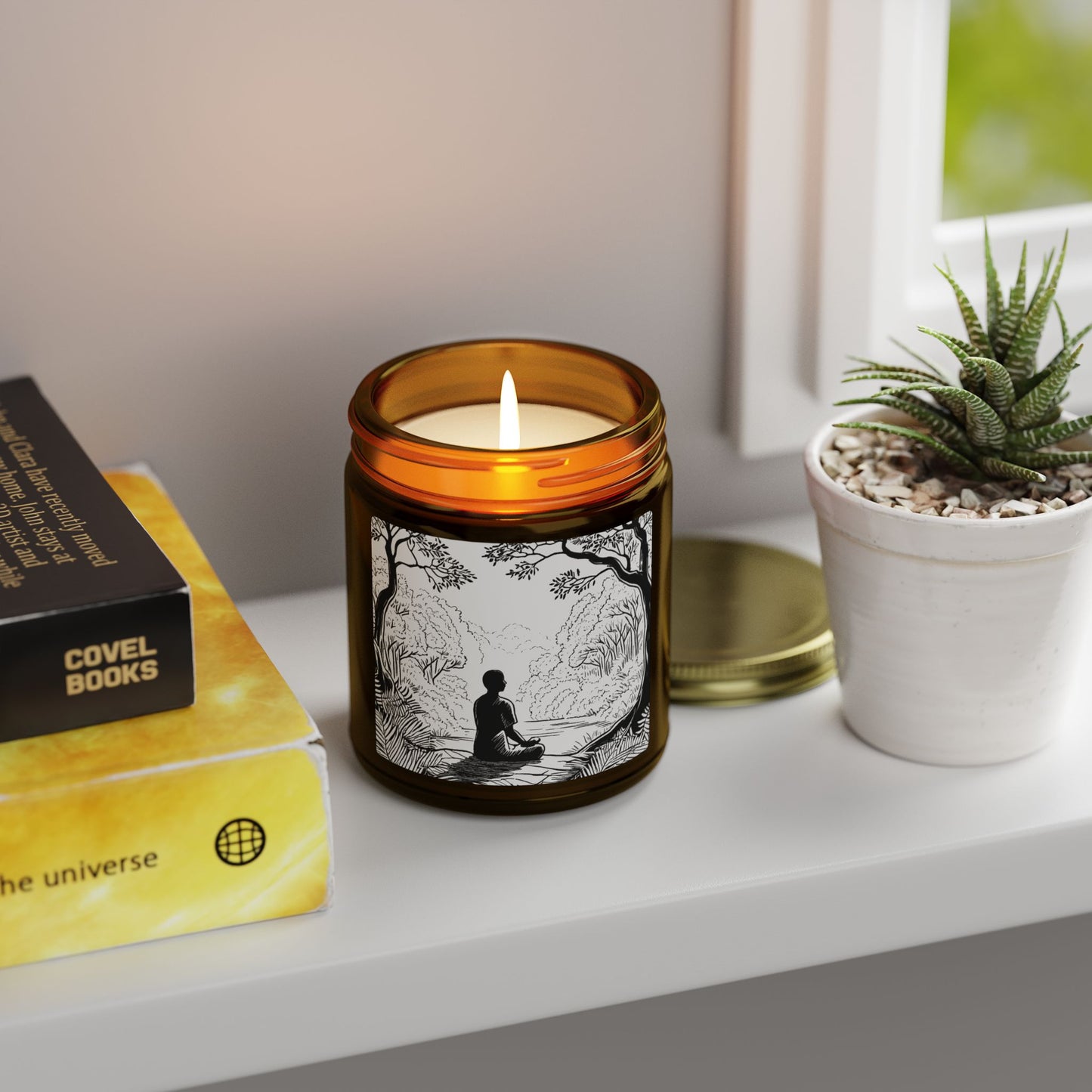 Forest Meditation Scented Candles, Coconut Apricot Wax (4oz, 9oz)