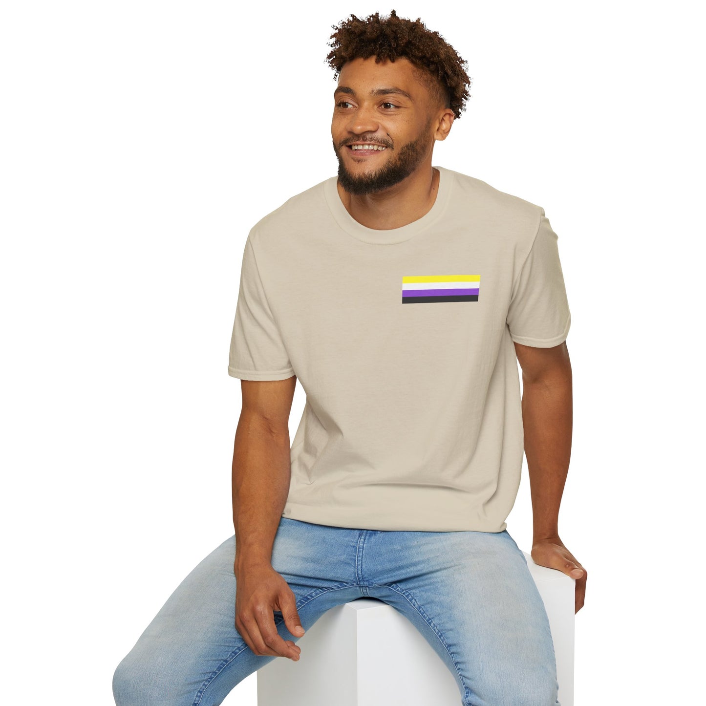 A Gender? In This Economy? Nonbinary Pride Flag Unisex Softstyle T-Shirt