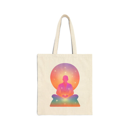 Pastel Yoga Meditation Cotton Canvas Tote Bag