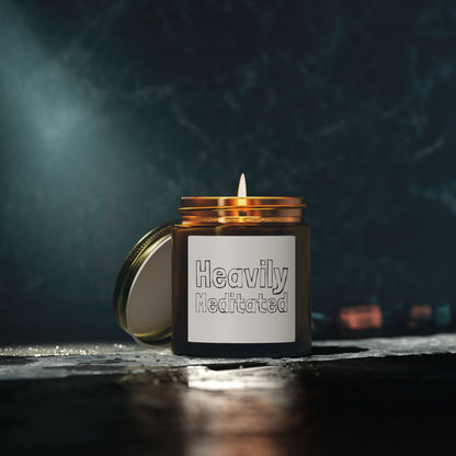 Heavily Meditated Scented Candles, Coconut Apricot Wax (4oz, 9oz)