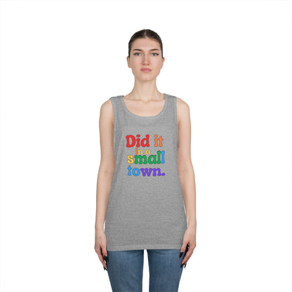 Rainbow Did It In A Small Town Unisex Heavy Cotton Tank Top