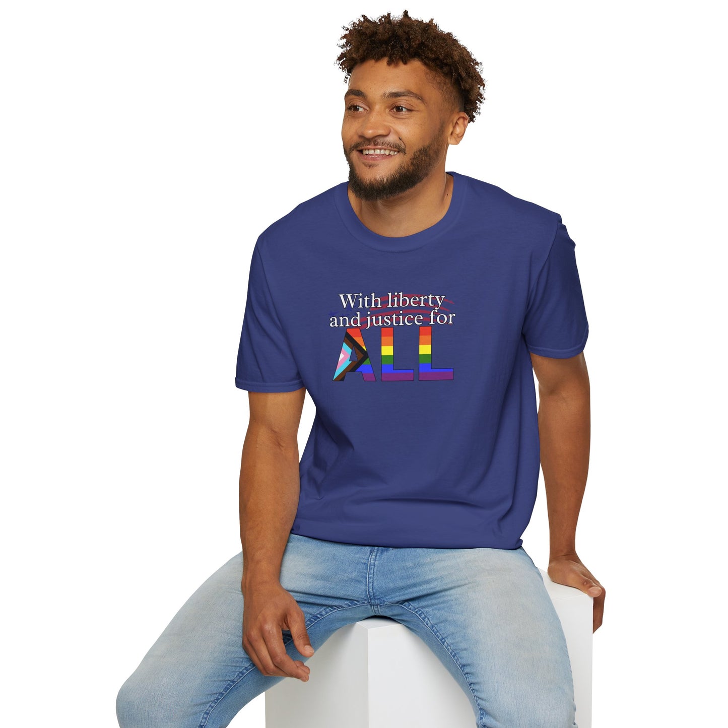 With Liberty and Justice for ALL Unisex Softstyle T-Shirt