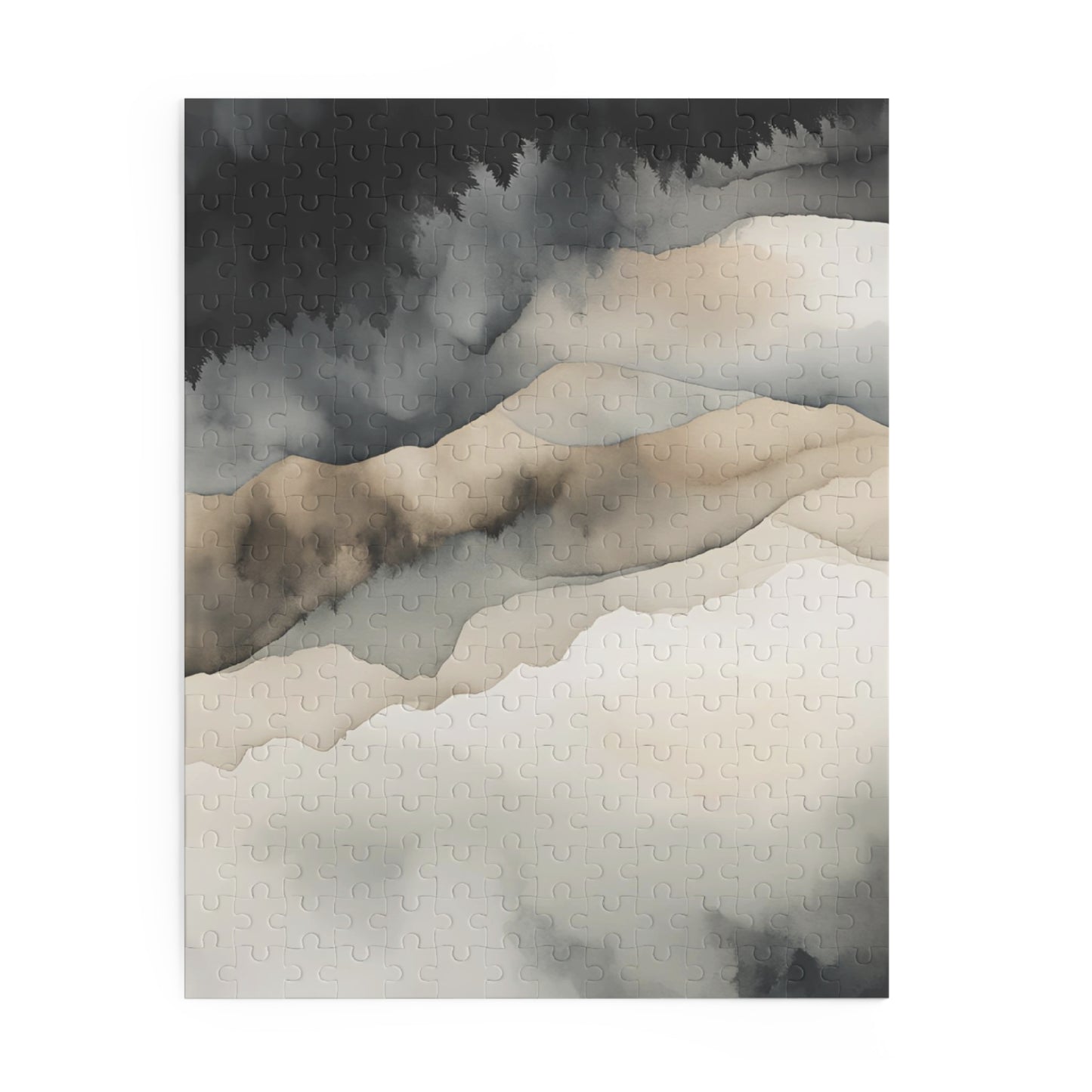 Dark Mountains Watercolor Puzzle (120, 252, 500-Piece)