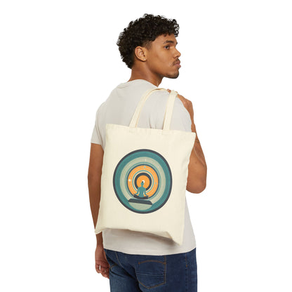 Circle of Meditation Cotton Canvas Tote Bag