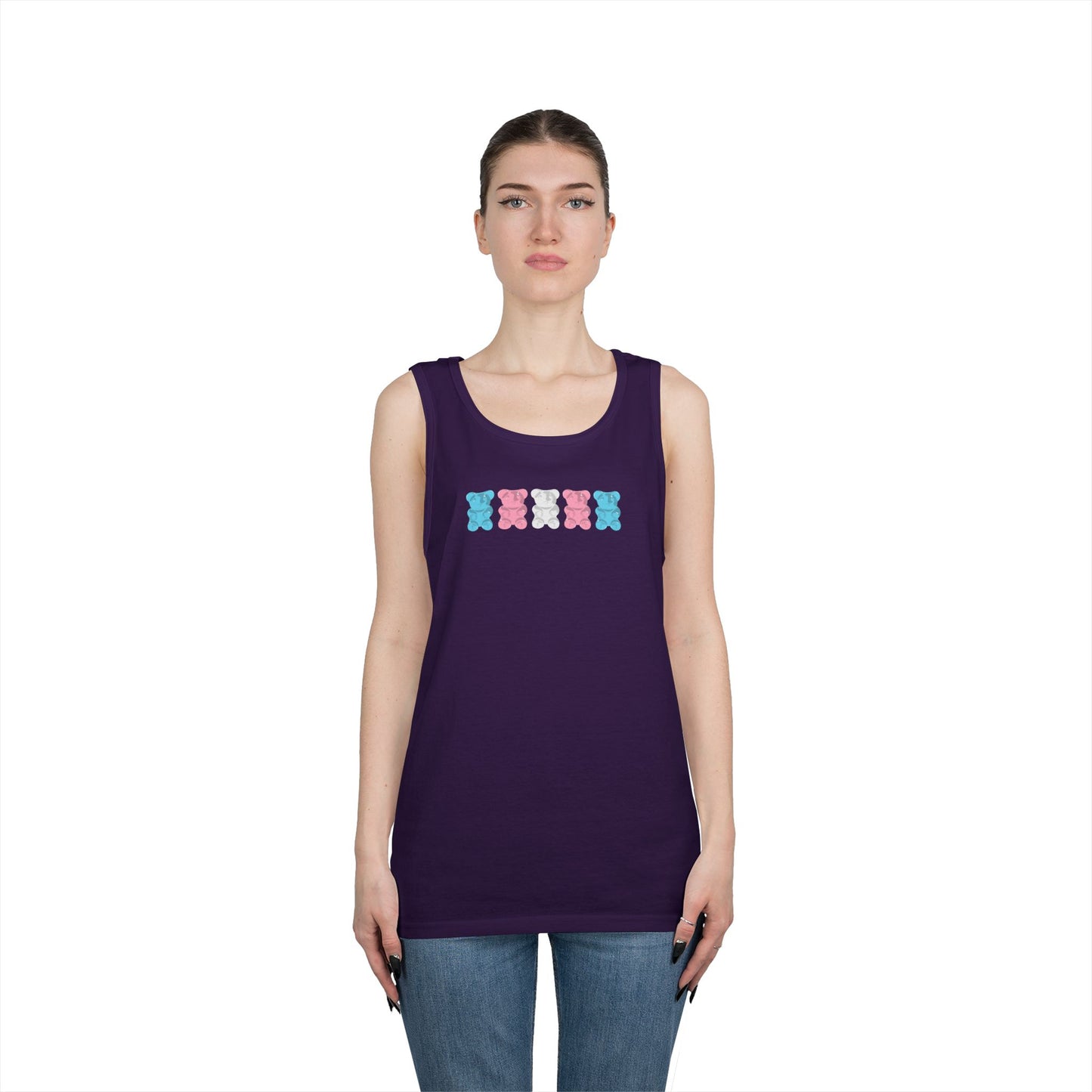 Trans Pride Gummy Bears Unisex Heavy Cotton Tank Top