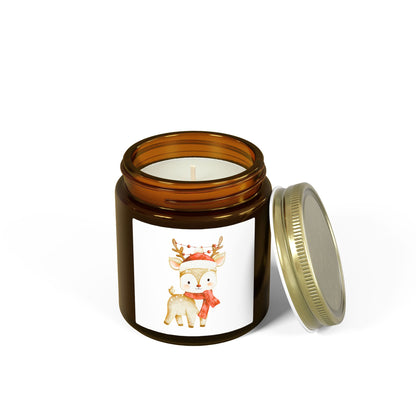 Reindeer Scented Candles, Coconut Apricot Wax (4oz, 9oz)