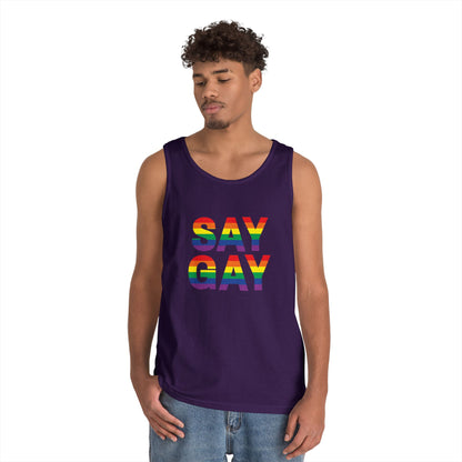 Say Gay Unisex Heavy Cotton Tank Top