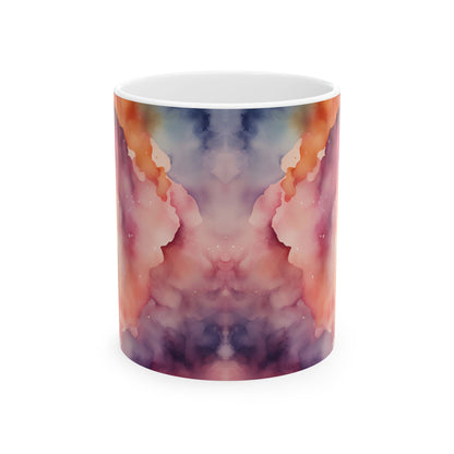 Rainbow Watercolor Ceramic Mug, (11oz, 15oz)