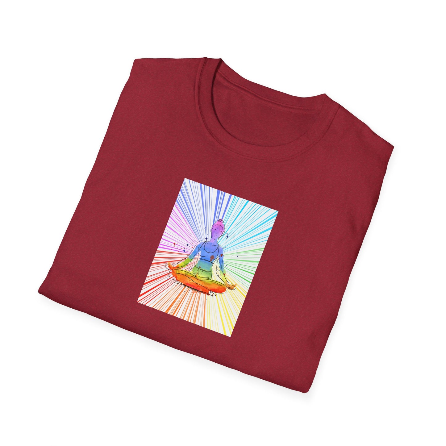 Fractal Rainbow Yoga Unisex Softstyle T-Shirt