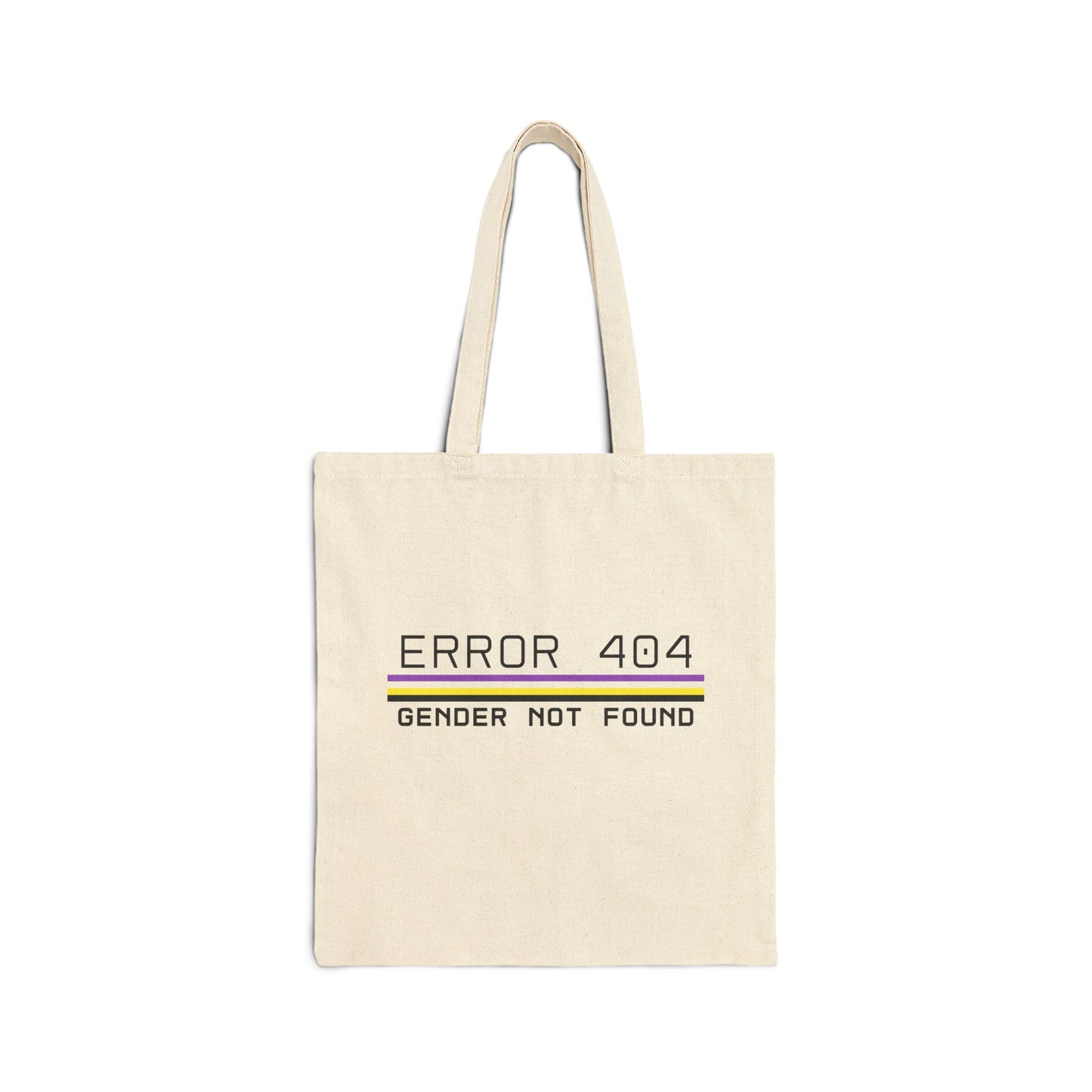 Error 404 Gender Not Found Pride Canvas Tote