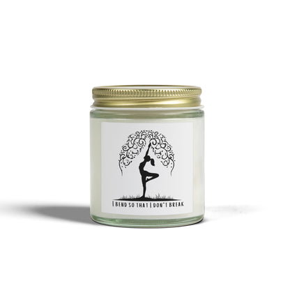 I Bend So That I Don't Break Yoga Scented Candles, Coconut Apricot Wax (4oz, 9oz)