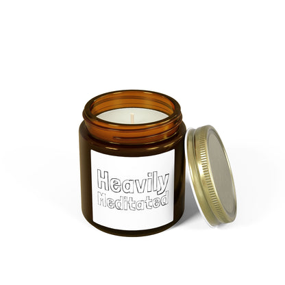 Heavily Meditated Scented Candles, Coconut Apricot Wax (4oz, 9oz)