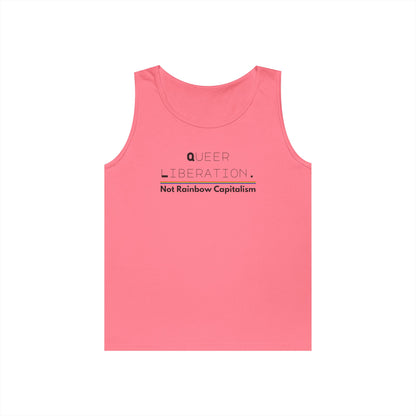 Queer Liberation Not Rainbow Capitalism Unisex Heavy Cotton Tank Top